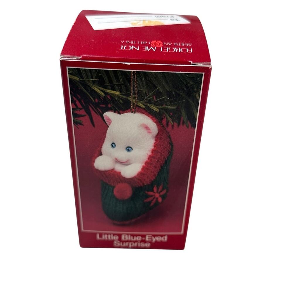 Vintage American Greetings Little Blue Eyed Surprise Kitten Stocking Ornament